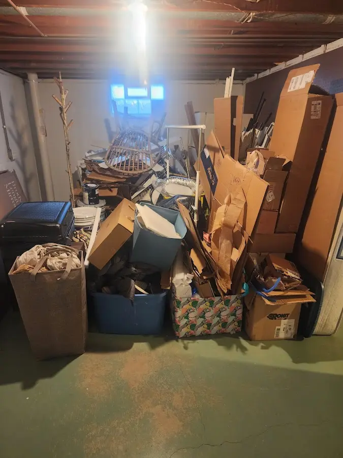 Roll-off dumpster container at job site for 2 Yard Dumpster Rental in Ridgefield